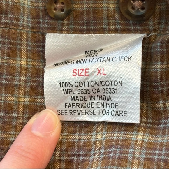 Woolrich Brown Plaid Button Down Long Sleeve Shirt Size XL Men’s Cotton - Picture 5 of 6